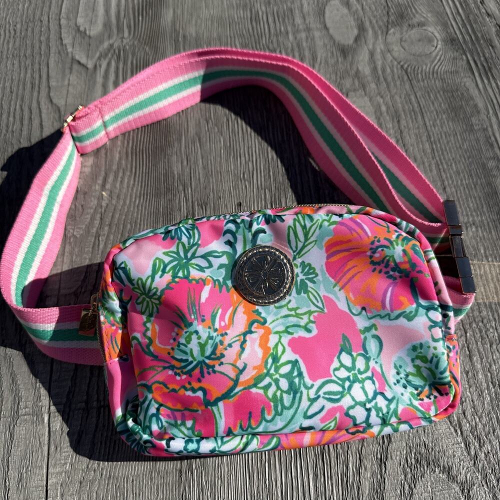 NEW Lilly Pulitzer GWP Belt Bag Soleil Pink Perfect Poppy Fanny Pack Beach Purse
